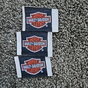 Harley-Davidson Black and Orange Woven Clothing Tags - Set Of 3